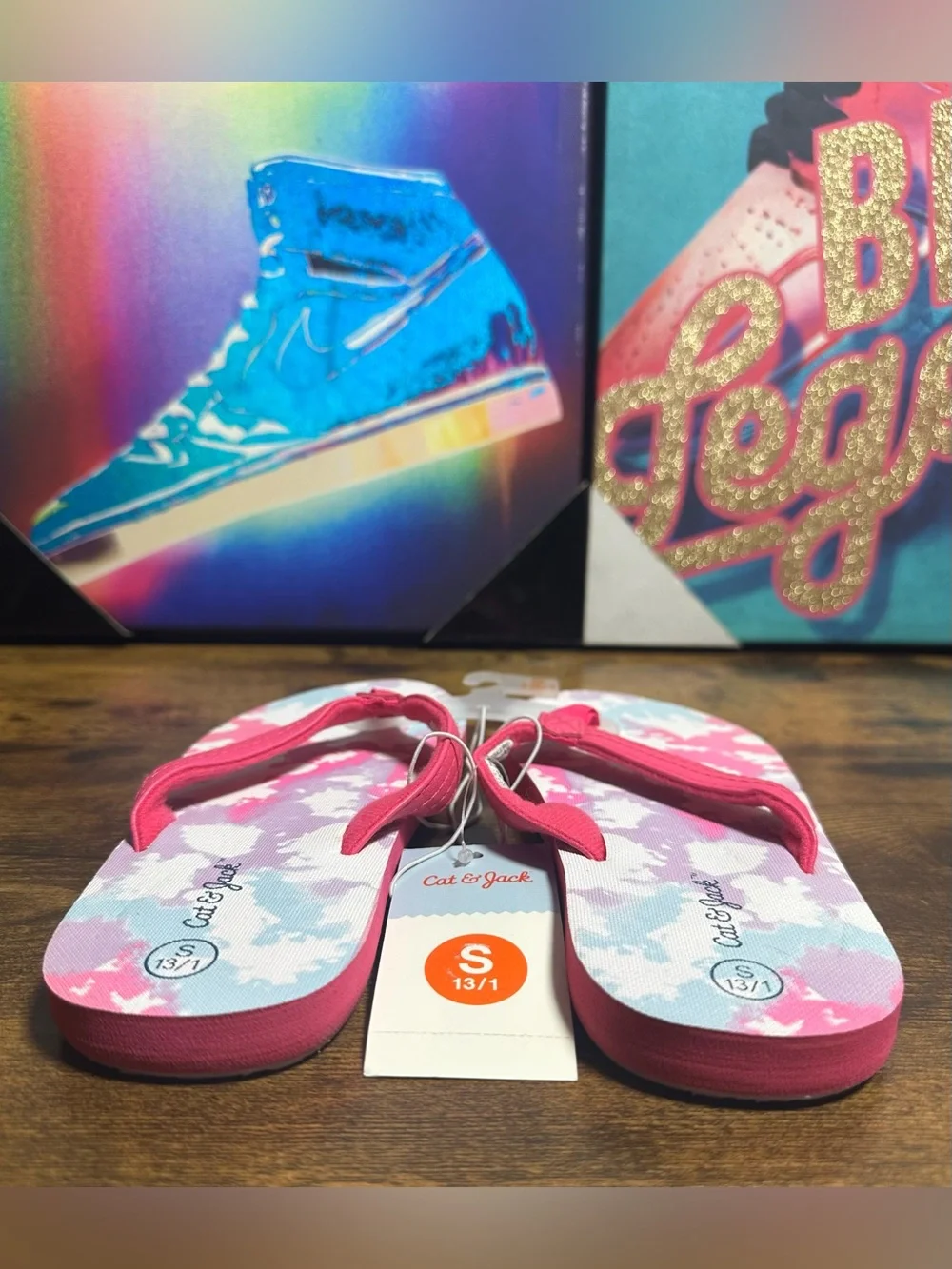NEW Cat & Jack Girls' Ava Slip-On Thong Sandals Size Small 13/1